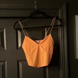 Orange cropped tank top